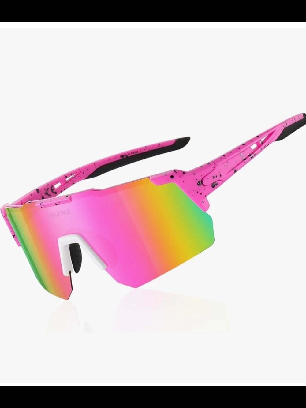 Pink Mirrored Shield Sport Sunglasses